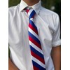 tiemart Striped Tie (Red, White and Blue Striped Tie)