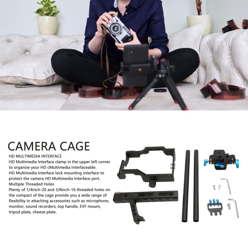 Camera Video Cage Lightweight Aluminum Alloy Camera Cage Rig with