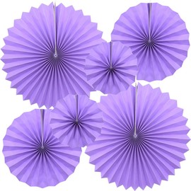 CEEYSEE Pack of 6 Paper Fans 20/30/40 cm Party Decoration Round Flowers of Paper Fans Paper Garlands Hanging Decorations for Parties, Garden and Birthdays (ZZIS)