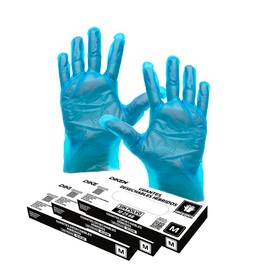 DIKEN 300 Guantes Híbridos - Grado Alimenticio - SIN Polvo, Guantes de polímero elástico TPE. (Mediano)