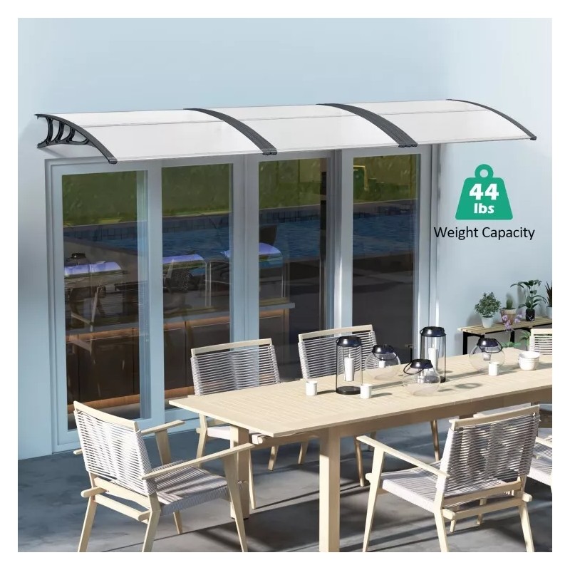 Costway 48" x 40" Door Exterior Window Awning Canopy Polycarbonate