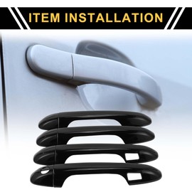 REPAIROCK 4pcs Exterior Door Handle Cover Car Door Handle Protector for Toyota Tacoma 2016-2023 Car Door Handle Protector with Keypad ABS Black