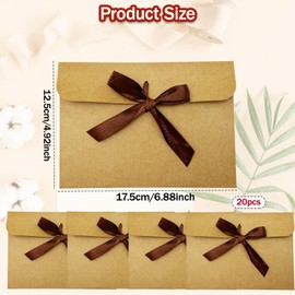 Bliceon 20 Pcs envelopes, 17.3 * 12.5cm Small envelopes with Ribbons, Vintage Kraft Gift envelopes Mini envelopes Suitable for Valentine's Day, Weddings, Mother's Day