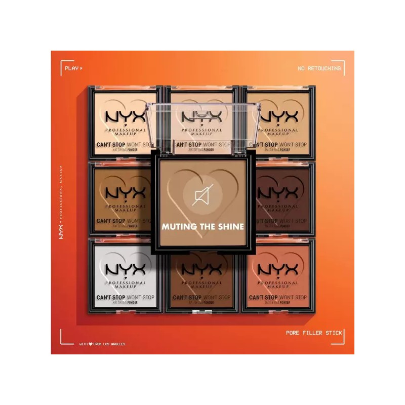 NYX 프로페셔널 메이크업 캔트 스톱 프레스드 파우더 매트화 - 라이트