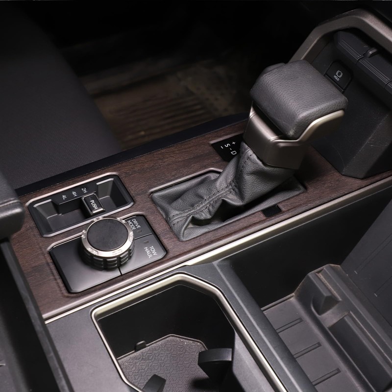 Center Console Gear Shift Panel Cover Trim Oak Wood Style