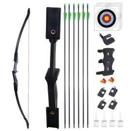 e5e10 Archery Recurve Bow Set Bow and Arrow Takedown Set Left and Right Target Practice for Teenagers Beginner Youth (40 lbs)