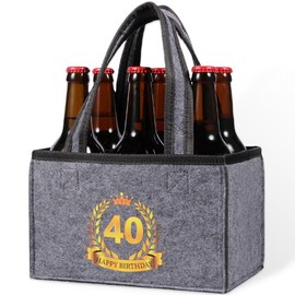 UV STYLISH Cool 40th Birthday Bay Beer Gifts For Men, Dad, Him, Husband, Boyfriend,Brother Happy Birthday party favors supplies Decorations Beer Tote Camping Bag