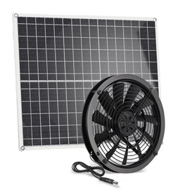 20W Solar Fan, 9.84 Inch Solar Powered Camping Fan with Solar Panel, IP65 Weatherproof Portable Solar Exhaust Fan for Outside Chicken Coop Greenhouse Home