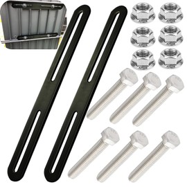 Mounting Set for Fence Mailbox, 2 Pieces, Fence Mounting, 360 x 24 mm, Letterbox Attachment for Postbox Attachment to Gates or Fences (Black, 360 mm)