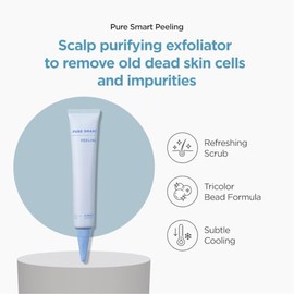 AMOS PROFESSIONAL Pure Smart Peeling l Tratamiento del cuero cabelludo para cuero cabelludo graso y escamoso l limpieza profunda, exfoliante del cuero cabelludo l 0.67 fl. oz. X 4ea