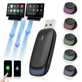 FEisca Feisca Wireless CarPlay Adapter for iPhone Apple, Mini Car Play Adapter, Bluetooth, Plug and Play, Best, Converts Wired to Wireless CarPlay, for 2016 and Later Cars and iOS 10 and Above,USB