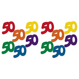 Beistle 57028-50 12-Pack Jumbo "50" Fanci-Fetti, 2-3/4-Inch by 2-1/2-Inch