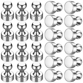 Grtard 24 Pack Silver Fridge Magnets, Whiteboard Magnets, Magnets for Whiteboard, Fridge Magnets for Adults, Fridge Magnets, Small Push Pin Magnets for Fridge, Whiteboard, Office