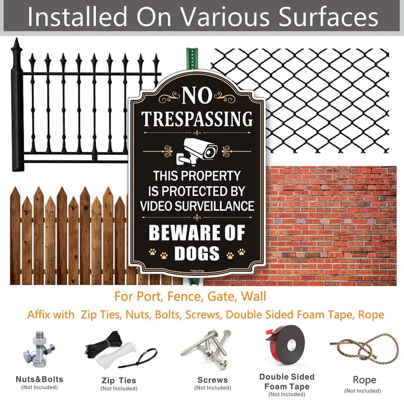 2 Pack No Trespassing This Property is Protected by Video