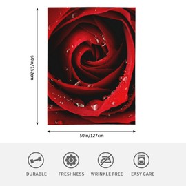 HGOD DESIGNS Red Rose Blanket for Girls Boys Soft Warm Throw Blanket and Fleece Flannel Blanket for Couch Bed Living Room Decoration 130x150cm