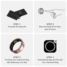 Vic Ring, Ultra-Light Titanium Smart Ring, 7-Day Battery Life, Fitness/Sleep/Stress Tracker for Women & Men, No APP Subscription Fees, IP68 Waterproof, iOS & Android Compatible (Rose Gold, 12)