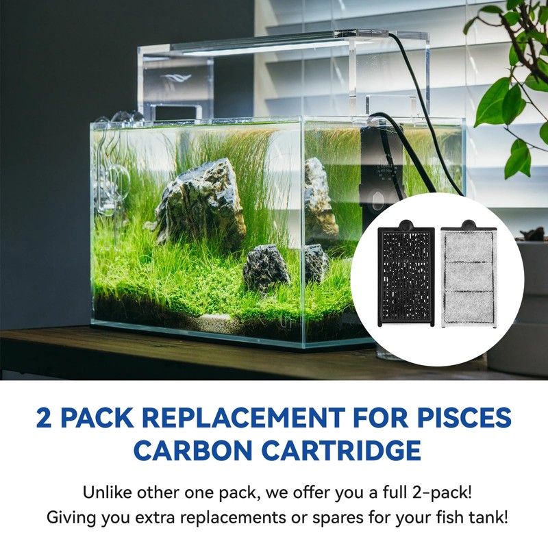 FKBYM 2 Pack Carbon Cartridge Replacement Insert for Aquatop Pisces