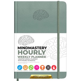 Deluxe Weekly & Monthly Life Planner to Hit Your Goals & Live Happier. Organizer Notebook & Productivity Journal. A5 Hardcover, Undated - Start Any Time (Sea Green)