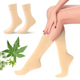 Castor Oil Pack Wrap for Feet, Castor Oil Pack Wrap Organic Cotton for Women，Castor Oil Pack Kit for Feet Arthritis and Feet Tingling feet Cracking, Moisturizing Feet Beige(Oil Not Include)