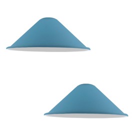 DCVOLTAGE 2 Pack Modern Ceiling Lamp Shade Blue Metal Cone Shape Pendant Light E27 Base Hanging Light Fixture for Bedroom Hallway Office Café Restaurant