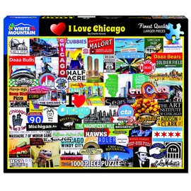 White Mountain I Love Chicago - 1000 Piece Jigsaw Puzzle