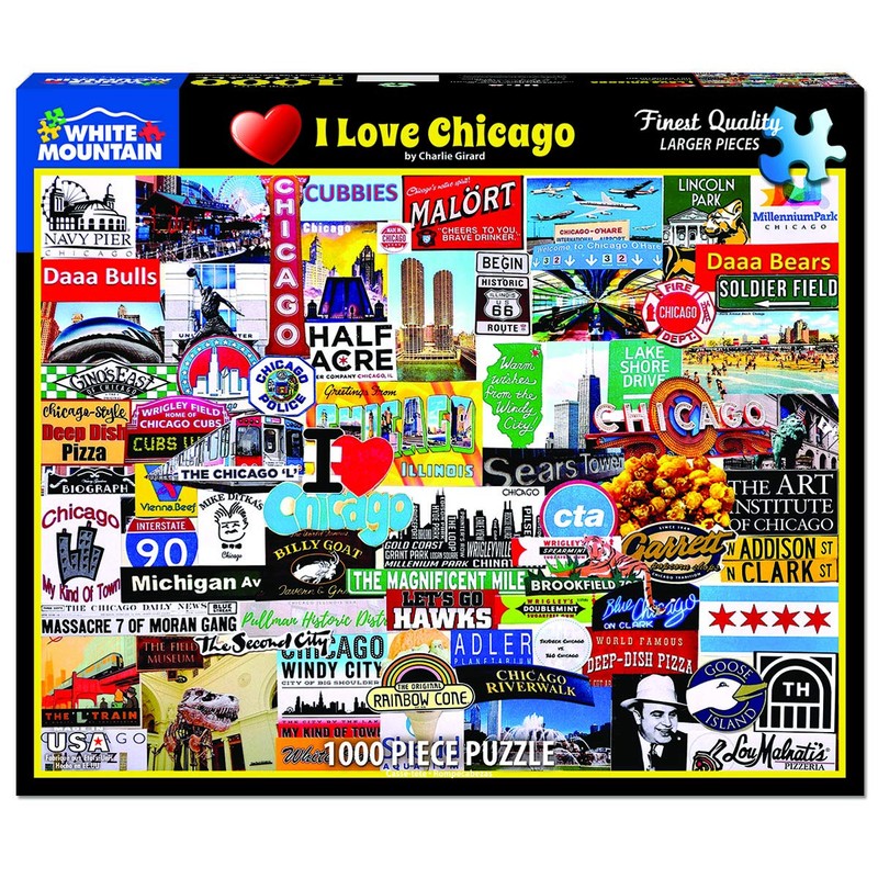 White Mountain I Love Chicago - 1000 Piece Jigsaw Puzzle