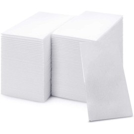 50 Paper Towels Cloth-Like Hand Tissue Paper Napkins, Disposable Hand Towels for Bathroom Guests, Disposable Face Towel for Guest, Washcloths or Dinner Napkin, Made in USA, White