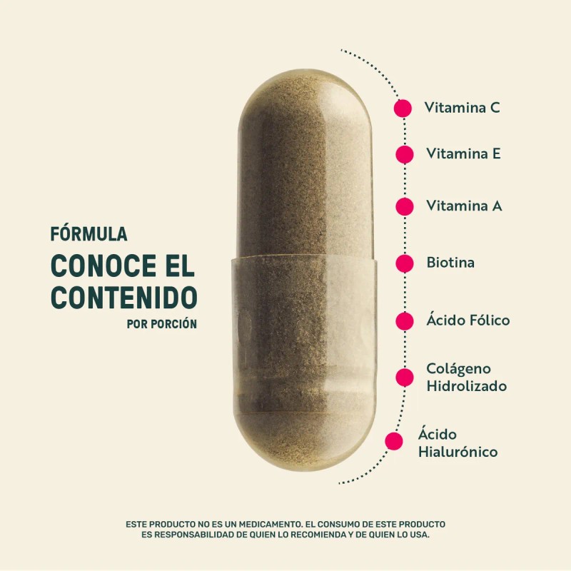 Colágeno Y Vitaminas Life360+ Collagen Vitamins 220 Cápsulas Sabor Sin