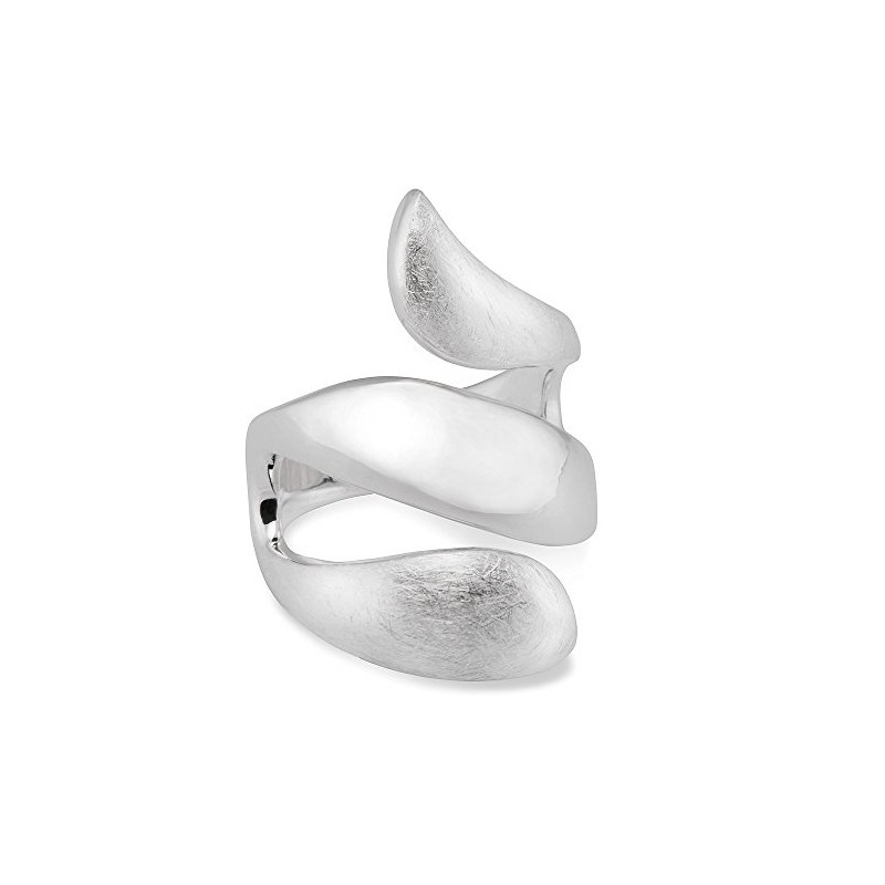 Vinani Snake Ring Twisted Shiny Brushed 925 Sterling Silver Snake