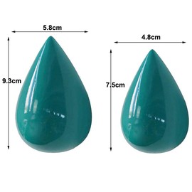 AYGCI Hook Creative Water Drop Coat Hooks Wall Hooks Wooden Wall Mounted Hanger Modern Decor Wall Decoration Pack of 2, 9.3 x 5.8 cm/Green