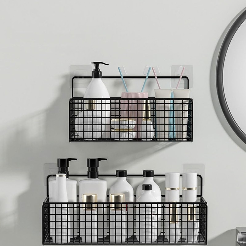 STOBAZA Hanging Storage Basket Bath Essential Bathroom Sundries Shelf Shower