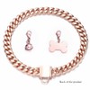 RUMYPET Rose Gold Chain Dog Collar 10MM/14MM Cuban Link Dog
