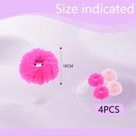 4 Pcs Elastic Hair Ties, Pink Scrunchie, Hair Bobbles for Girls, Bobbles for Thick Hairs Beautiful and Durable Pink Accessories Used for Giving Girls Ponytails