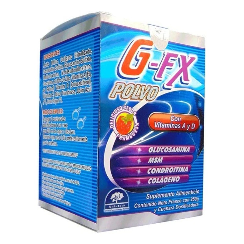G-fx Glucosamina reparador Articulaciones Sabor Frambuesa con vitaminas a y