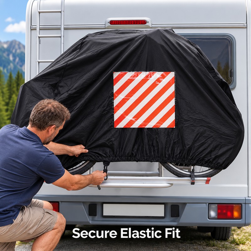 RV Caravan Rear Bike Cover for 1-2 Bicycles, 210D Oxford