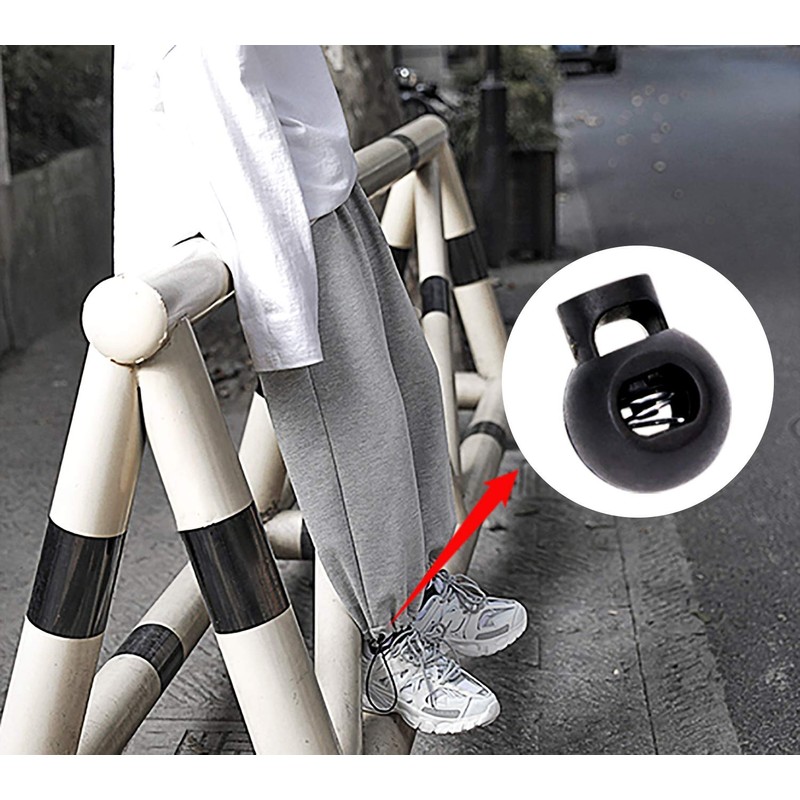 Tupalizy Plastic Round Spring Loaded Toggle Stopper Black Single Hole