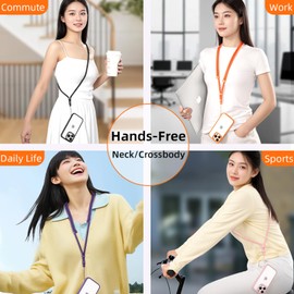 saxsion Phone Lanyard,Anti Theft,Universal Cell Phone Multifuctional Patch Lanyards for Women and Men (Camel)