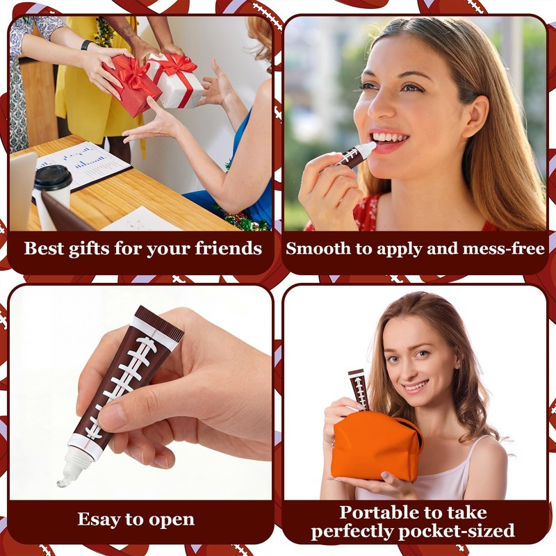Swiffen 36 Pcs Football Party Favors Bulk Vanilla Rugby Lip