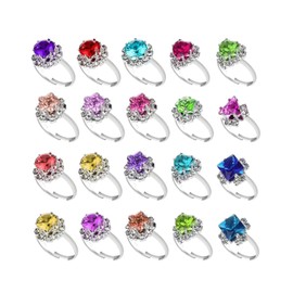 JUKOTA Pack of 20 Children's Rings, Girls' Rings, Children's Rings Princess Set, Rings for Children, Children's Rings for Girls, Ring Children Girls, Random Style, Perfect for Children's Birthday