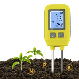 Uzoli Soil Tester NPK, 4-in-1 Soil Meter, Soil Tester, Precise & Reusable Soil Tester for Nitrogen, Phosphorus, Potassium, Soil Temperature - SGS09