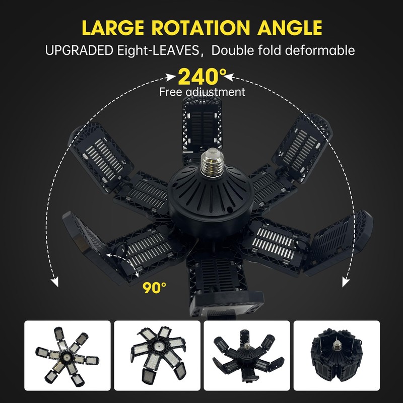PINSAI 2 Packs LED Garage Light,Super Bright Screw in E26/E27