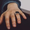 Bandmax Stainless Steel Chunky Signet Rings for Men Black Onyx