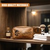 GEEZY PU Leather Mens Toiletry Bag - Travel Wash Bag