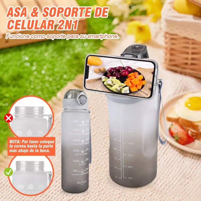 Trixter Botella De Agua Deportiva 2pzs De Pareja Antifugas No