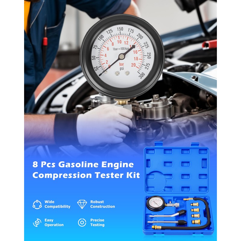 DAYUAN Professional Petrol Engine Compression Tester Kit Set for Automotives