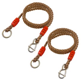 iplusmile 2 pcs Swing Rope with Ring, Approx. 4.9 ft (1.8 m), Rope Hanging, Durable, Load Capacity 661.1 lbs (300 kg), Thick, Swing Belt, Abrasion Resistant, Adjustable, PE, Ceiling, Garden, Tree,