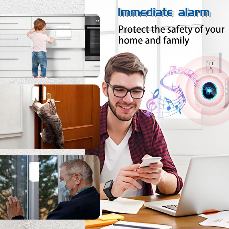 Door Chime, Wireless Door Sensor Chime When Door Opens, Door