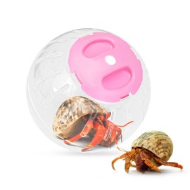 U0U Hermit Crab Running Ball Toy,Small Hermit Crab Accessories,Pink Hermit Crab Climbing Toys,Suitable for Hermit Crab and Hamster Rat (Pink)