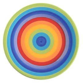 Purity Style Hand Painted Rainbow Stripe Ceramic 18 cm Side Plate