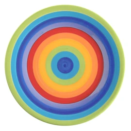 Purity Style Hand Painted Rainbow Stripe Ceramic 18 cm Side Plate